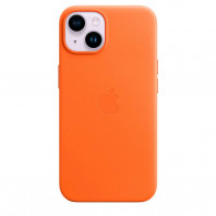 Кожаный чехол Leather Case with MagSafe на iPhone 14 Orange